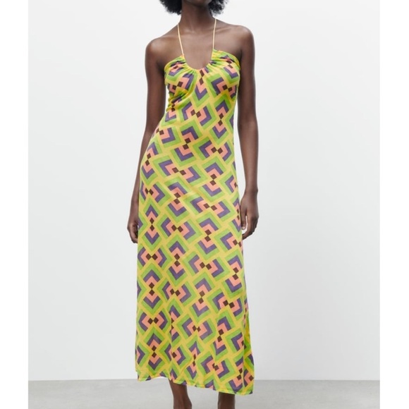 Zara geometrical jacquard knit dress NEW - Picture 1 of 7